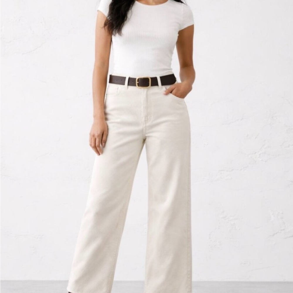Banana Republic Cream Wide-Leg Pants